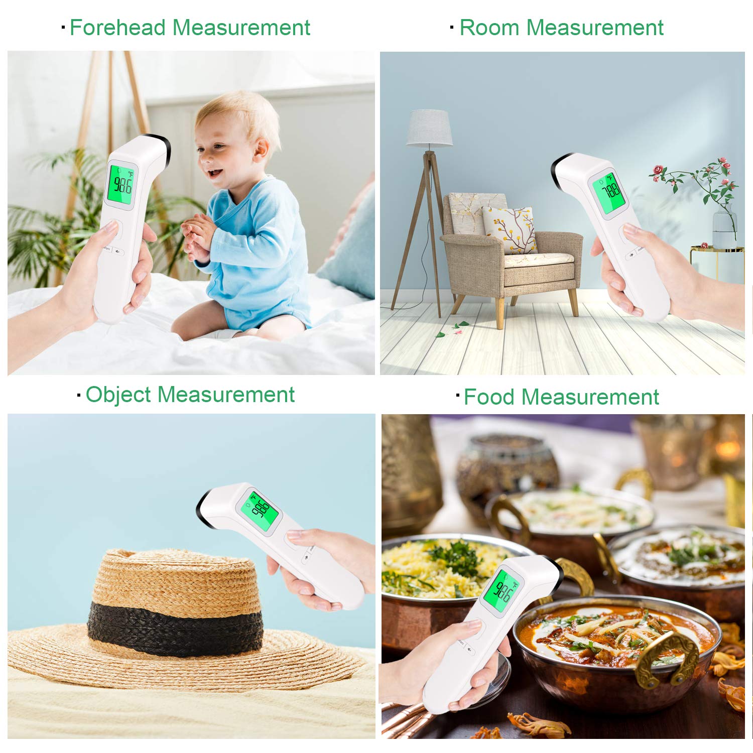 Non-Contact Thermometer for Adults and Kid,No Touch Infrared Forehead Thermometer for Fever, Smart Temperature Gun Reading Detection on Forehead : Baby