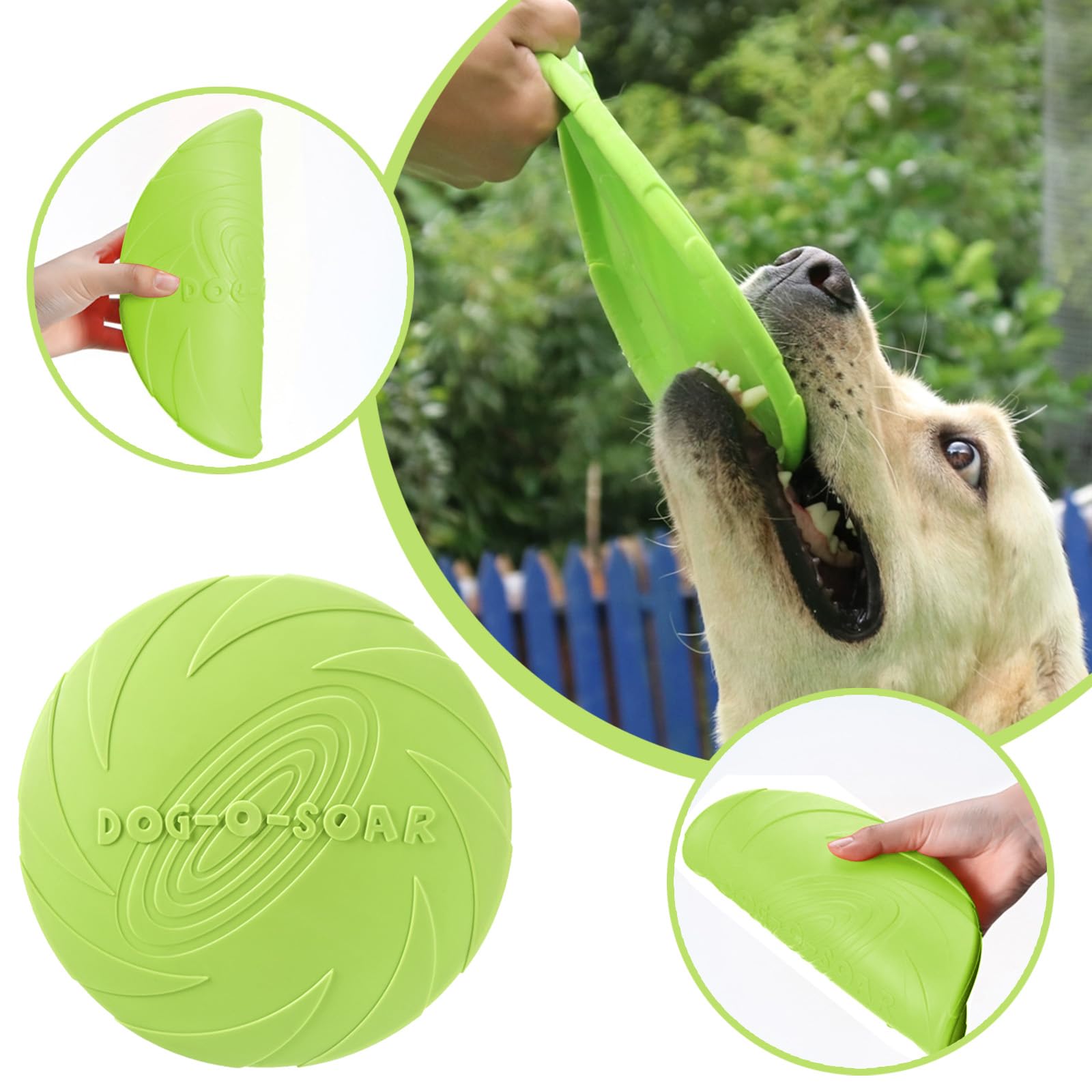 Frisbee Per Cani In Gomma - 2 Pezzi, Diametro 18cm, Giocattolo Da Esterno - Foto 10