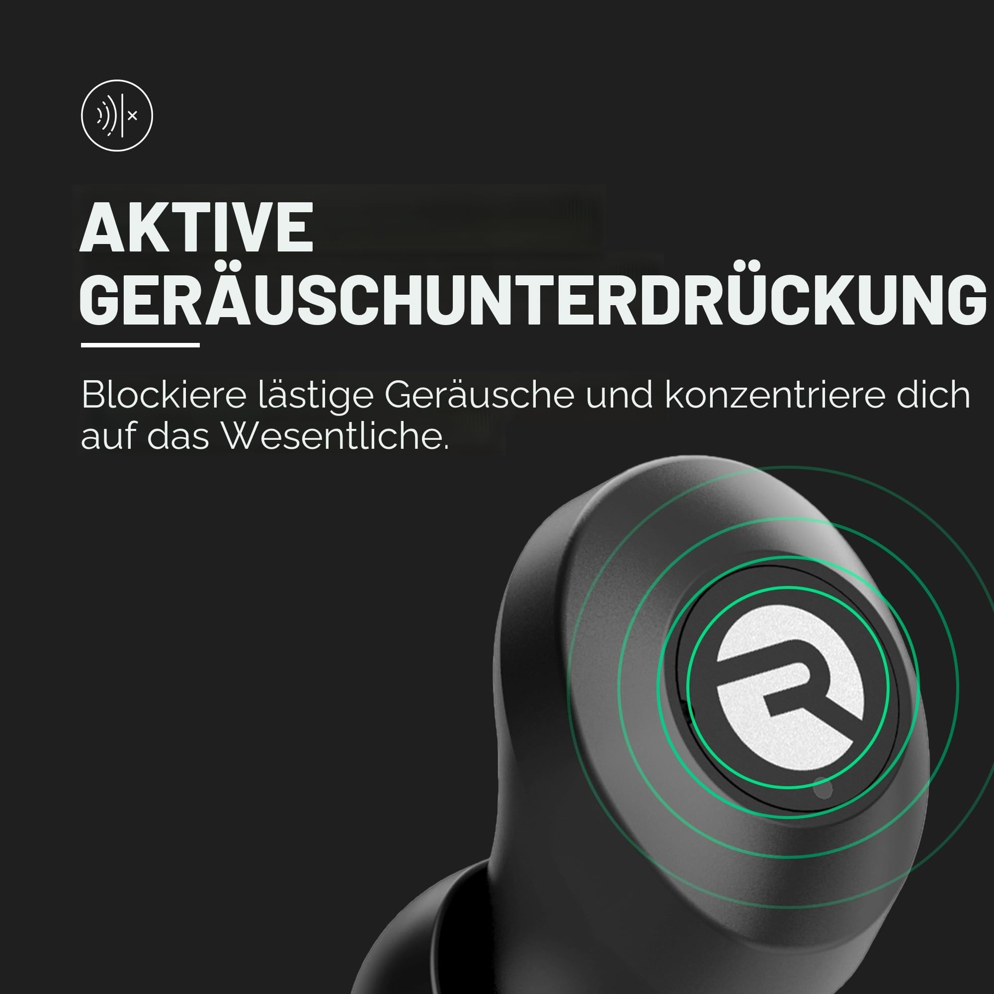 Raycon The Everyday Kabellose Bluetooth-Ohrhörer mit Mikrofon – Stereo-Sound In-Ear-Bluetooth-Headset Echte kabellose Ohrhörer 32 Stunden Spielzeit (Mattschwarz)
