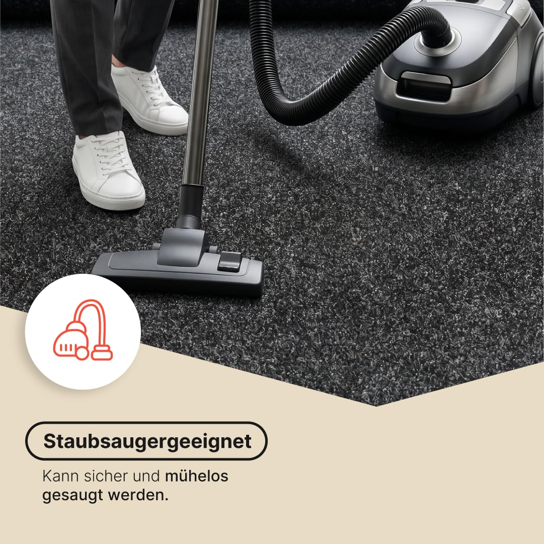 TAPISO Vera Kunstrasen 4 mm – Ultraflach & Pflegeleicht – Anthrazit– UV- & Wetterbeständig – Ideal für Balkon, Terrasse & Eingangsbereich 160 x 400 cm