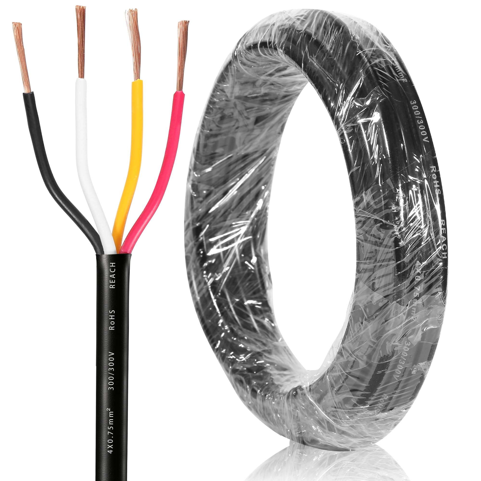4-żyłowy kabel do przyczepy samochodowej 10 m, kabel samochodowy 4-żyłowy do oświetlenia przyczepy, tylne światła, 4-biegunowy kabel do przyczepy samochodowej FLRYY, kabel elektryczny 0,75
