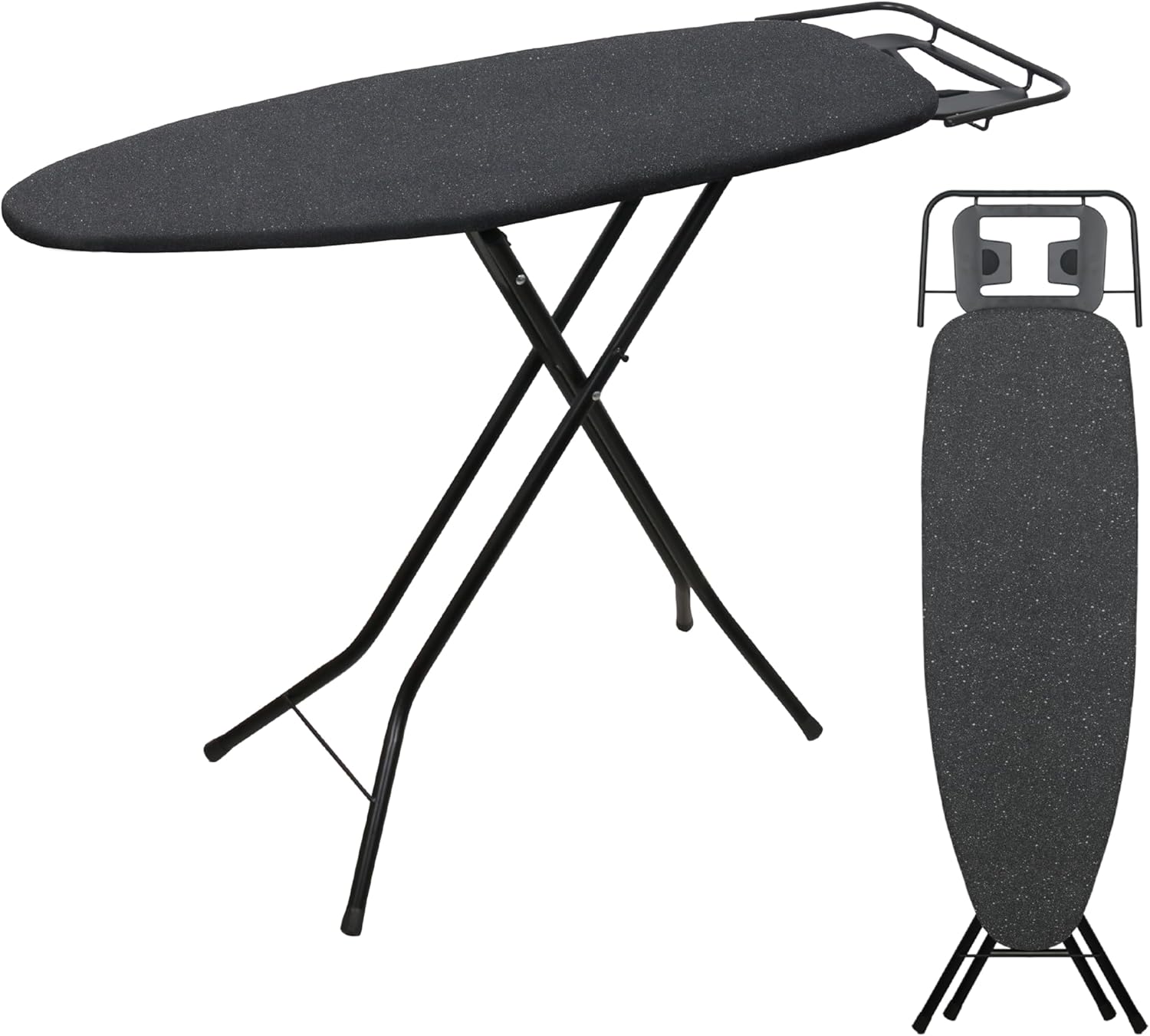 2026 Enhanced Ironing Board, Folding Iron Board with Retractable Iron Rest& Hook, 7-Level Height Adjustable Ironing Table with Thermo-Reflective Surface &10mm Thicken Pad, 43"x14"x36"