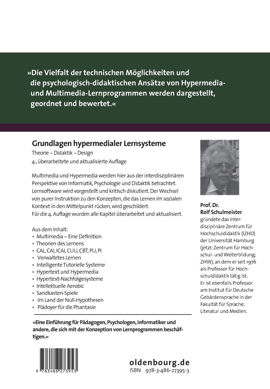 Grundlagen hypermedialer Lernsysteme: Theorie - Didaktik - Design