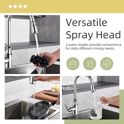 Miniatura 4 de APLusee Reemplazo de la cabeza del grifo de la cocina, boquilla rociadora de grifo para fregadero de cocina