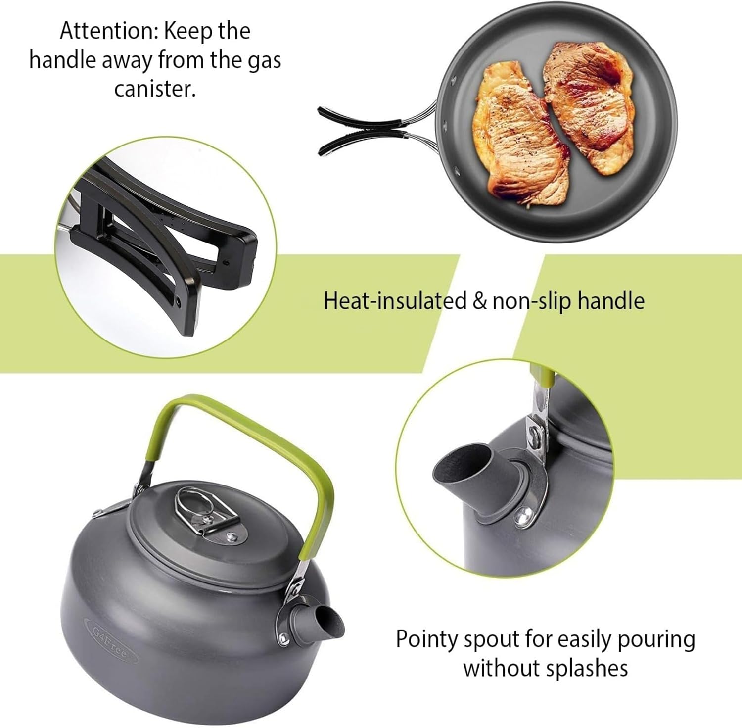 12Pcs Camping Cookware Set Camping Stove Aluminum Pot Pans Kit for Hiking Picnic Outdoor with Cup Fork Spoon Knife
