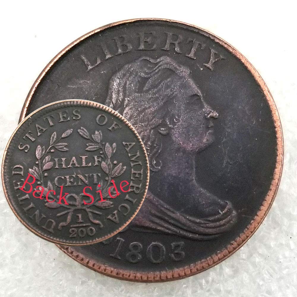 MarshLing 1803 Best Half-Cent Nickel US Coin -Commemorative Old Coins Collecting-Uncirculated Morgan Dollars Favors US Coin for Dad/Boyfriends/Husband Gift Forever