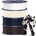 SUNLU 4kg PETG Filament, 3D Printer Filament Pack, Enhanced Toughness High Impact Resistance, 1kg per Spool, 4 Rolls, Petg White+Off White+Toasted Chestnut+Chestnut Black