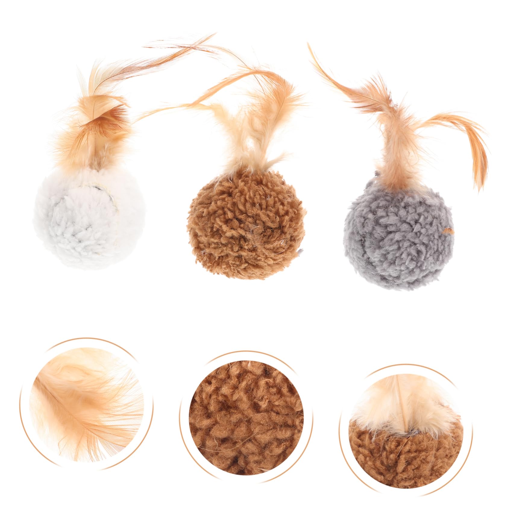 FRCOLOR 45piezas Juguetes para Gatos De Peluche y Cascabeles De Juguete Divertido y Portátil para Gatitos Estimulante y Resistente Al Desgaste