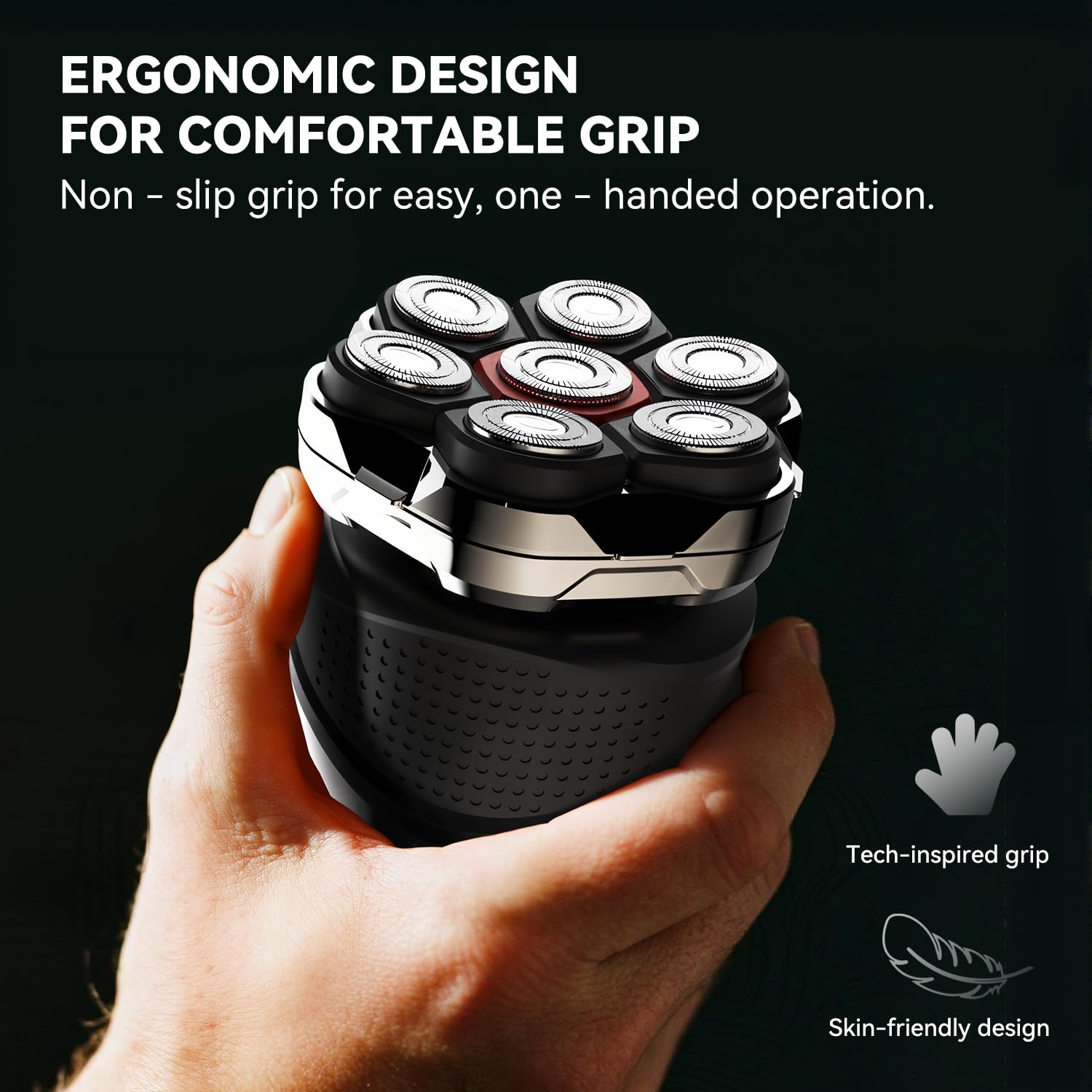 7D Bald Shaver - Magnetic Heads, Wet/Dry -3