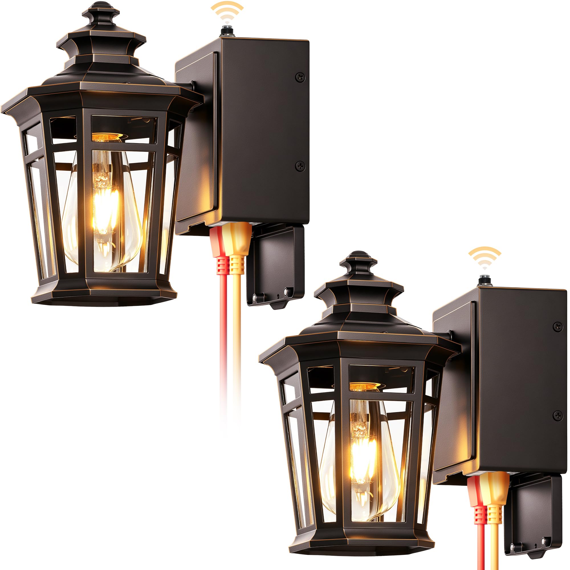 Gleamz 2-Pack ORB Dusk to Dawn Outdoor Lighting with GFCI Outlet