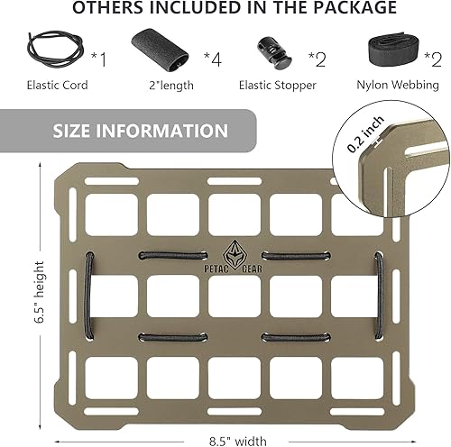 Miniatura 6 de PETAC GEAR Panel rígido Molle para vehículos, organizador de reposacabezas de automóvil, paneles de montaje de camión para engranajes tácticos