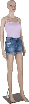 69 Inch Female Mannequin Full Body Realistic Adjustable Mannequin Display Head Turns Dress Form with Metal Base