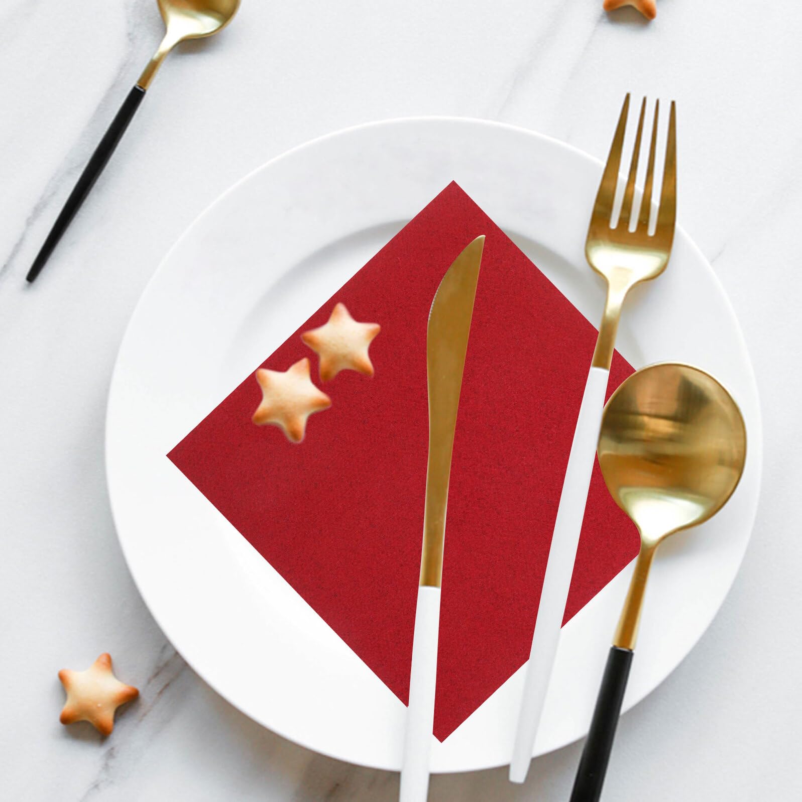 150 Servilletas de Papel Rojas para Fiesta de Vino y Cena, Ligeras y Cómodas, Tamaño 20x20 Cm para Eventos Obsequios