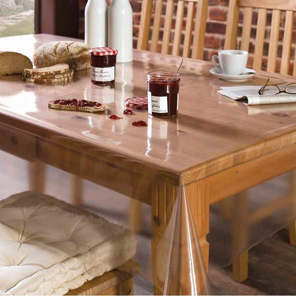 Freelance Transparent Table Cover 10-12 Seater Rectangle, 60x120 Inches (without Border Edge Lace) - Waterproof Clear PVC Protector/Cloth/Sheet for Glass/Plastic Dining Table - Product of Meiwa, Japan-image-7