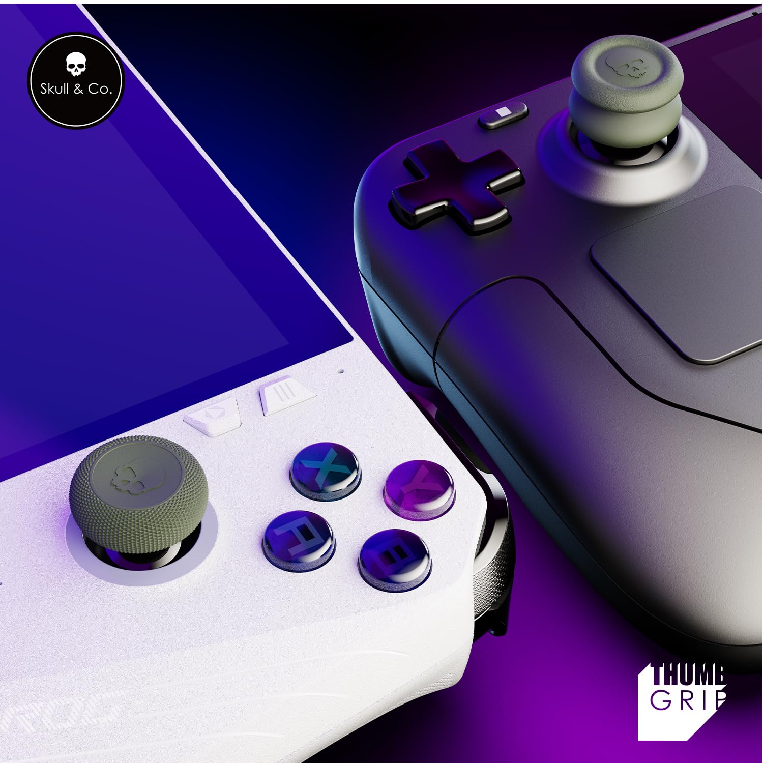Skull & Co. Skin, CQC i FPS zestaw uchwytów na kciuk, joystick, analogowa nasadka do Steam Deck/Steam Deck OLED i ROG Ally/ROG Ally X - czarny, 3 pary (6 szt.)