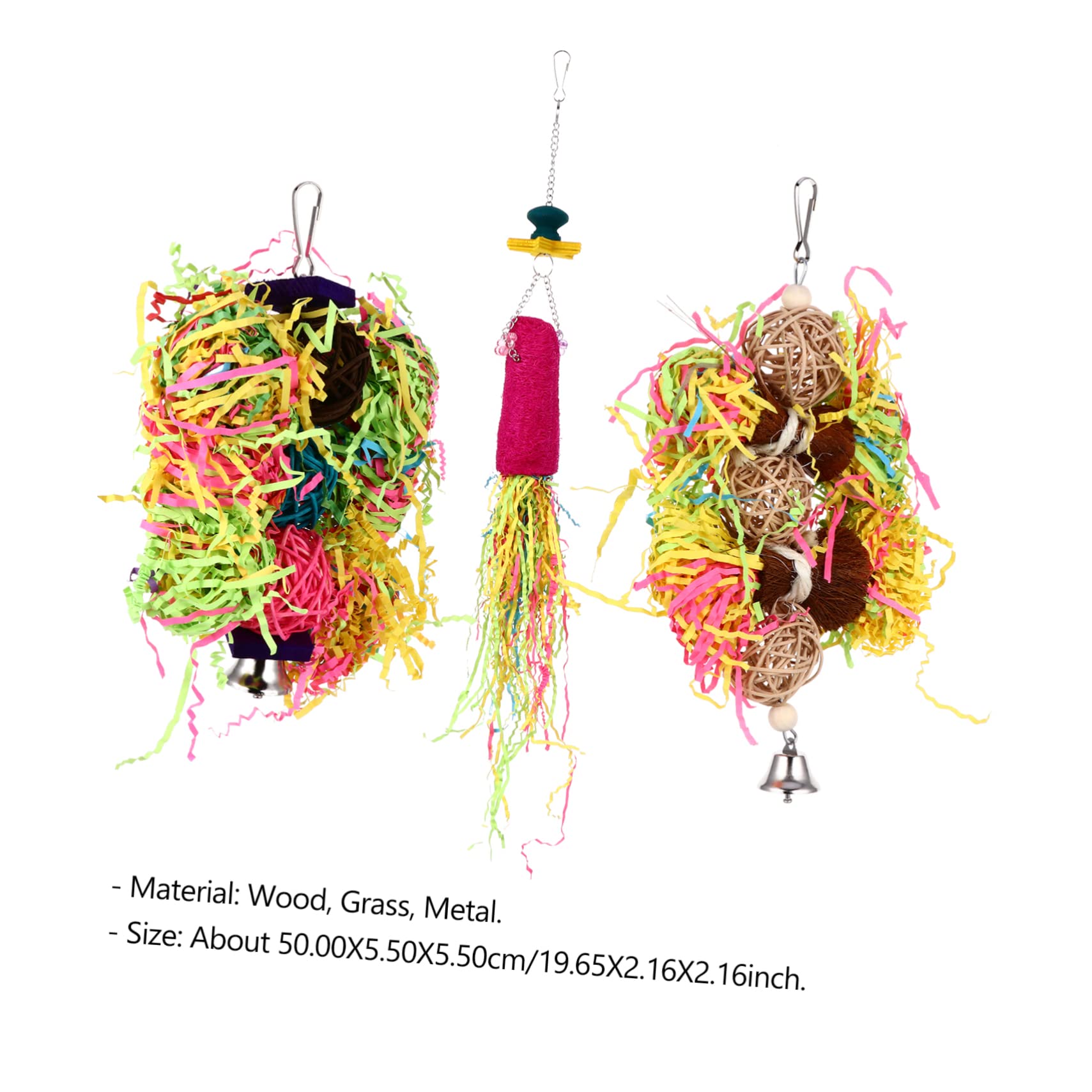 BESPORTBLE 9piezas Juguetes Colgantes para Aves Juguetes Masticables Coloridos para Periquitos y Loros Accesorios Interactivos para Jaulas De Aves