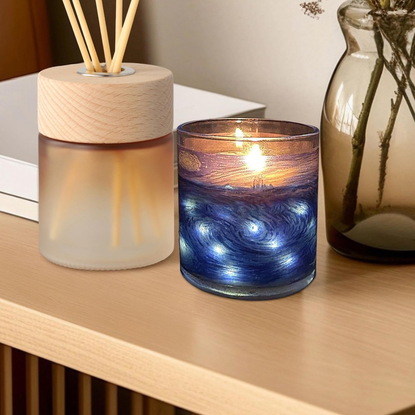 Velas De Baño Decoración del Hogar con Cielo Estrellado Natural Relajante