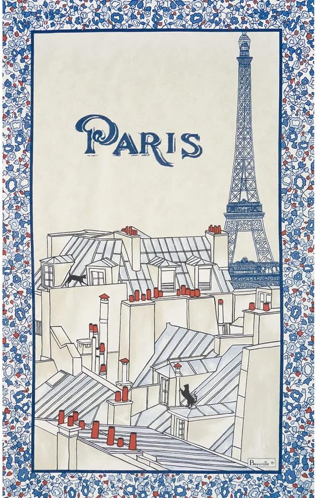 Beauvillé, Le Meilleur de France Gift Box of 2 Luxury French Kitchen/Tea Towels, Silk Screen Printed