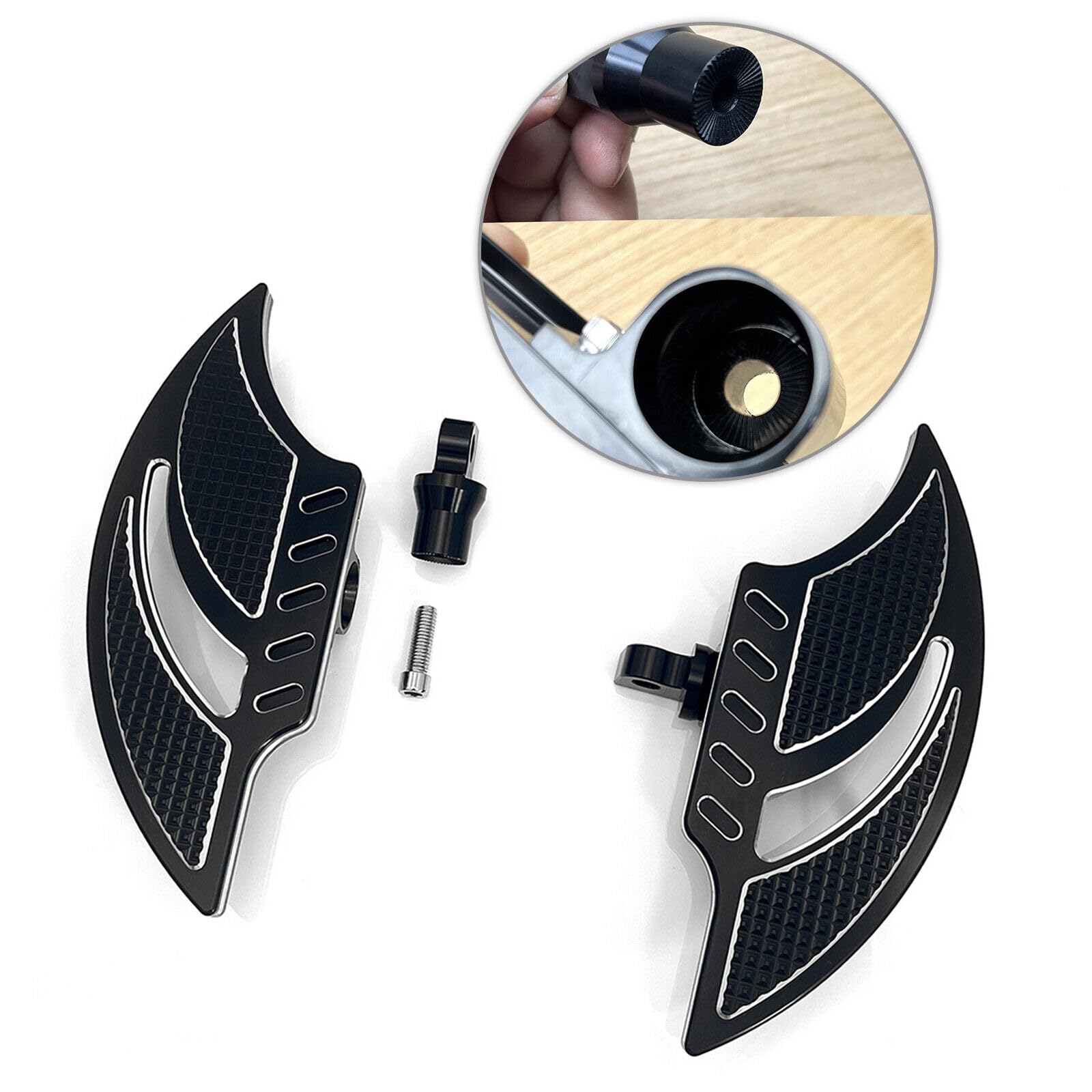 For Harley Floorboards Touring Street Road Glide For Harley Davidson Passenger Floorboards Motorcycle Footboards (Black, Passenger)