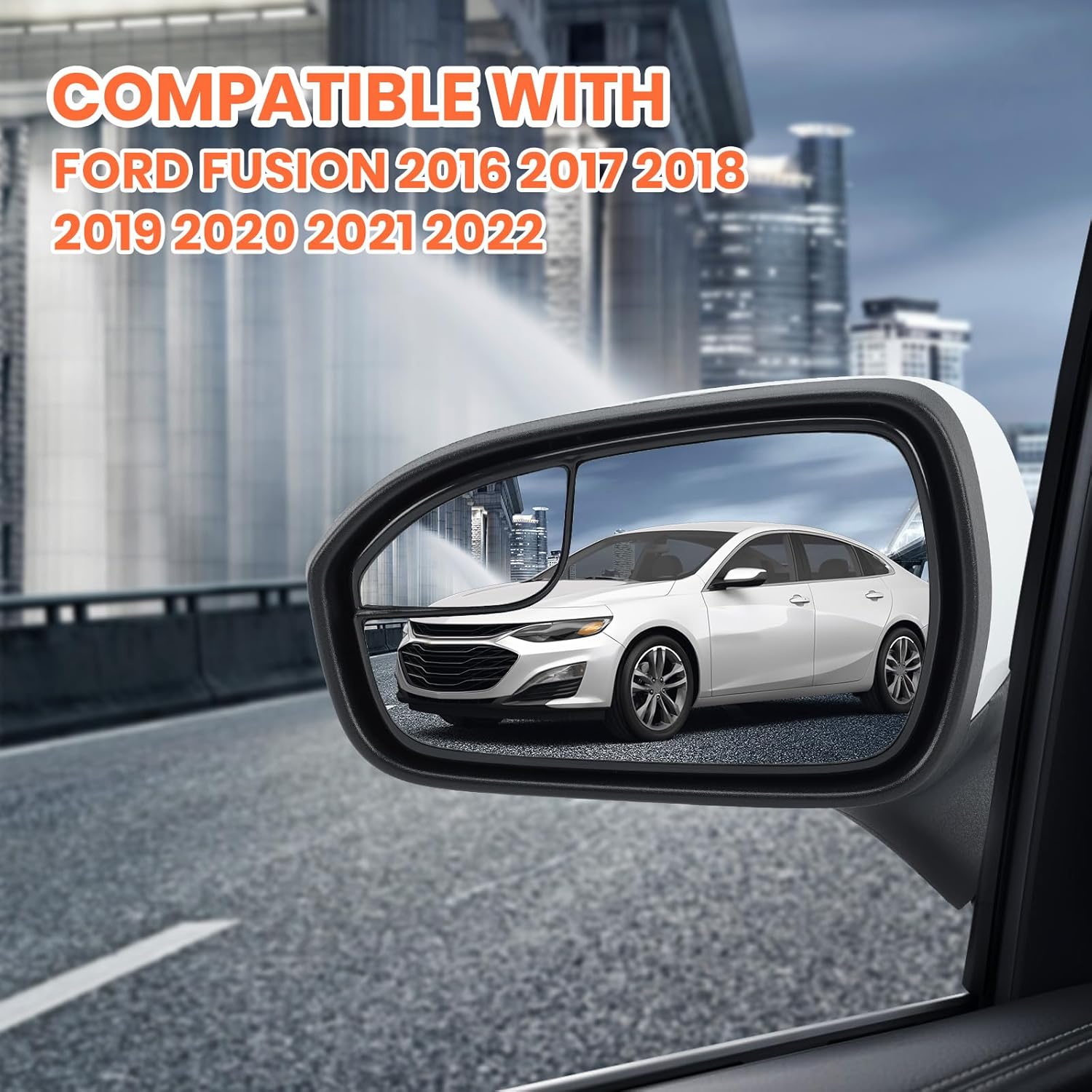 Left Driver Side Mirror Assembly Compatible with Ford Fusion 2016-2020 Mirrors with Power Manual Folding White 3Pins
