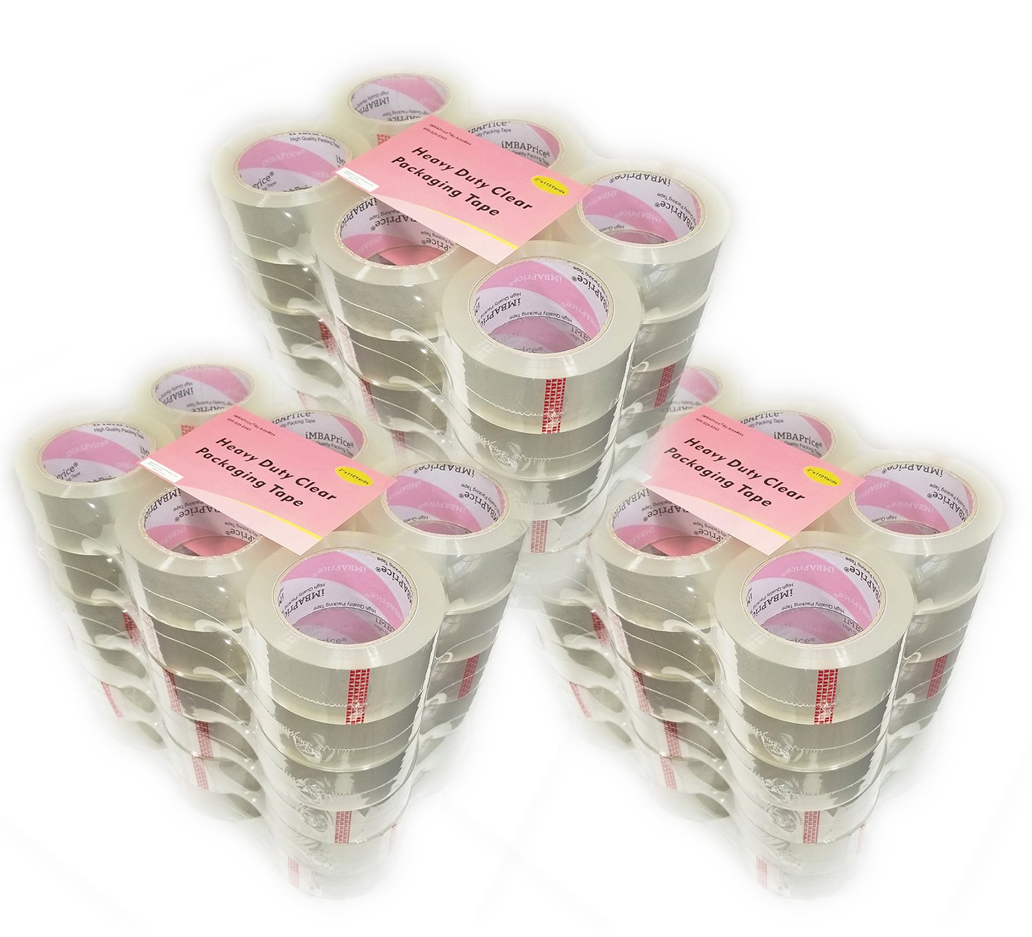 iMBAPrice Clear Sealing Tape - 3 Boxes of Premium (36 Roll of 110 Yards) 36x330 Feet Long 2" Wide Ultra Clear Shipping Packaging Tape (Total 108-Rolls)