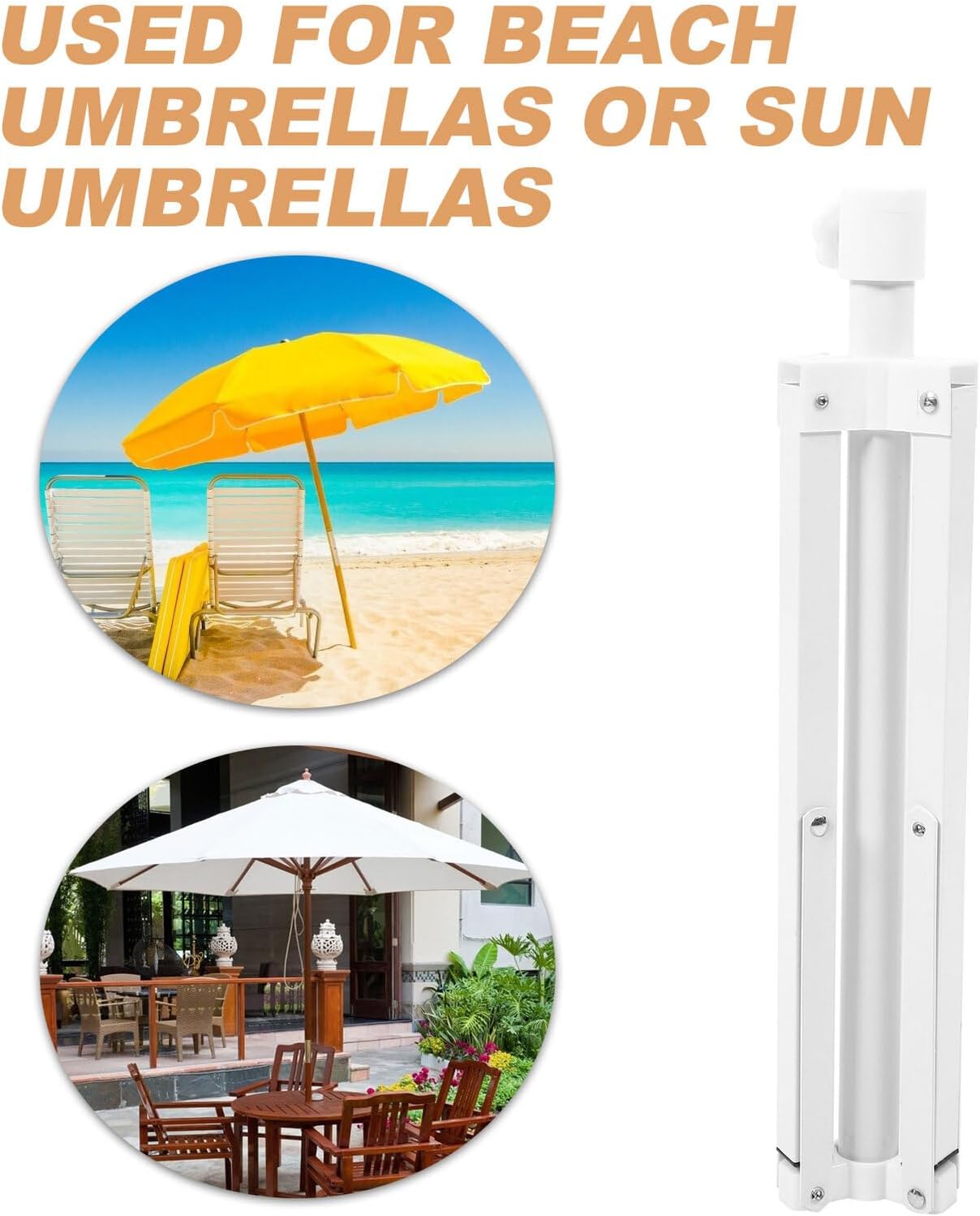 Ciieeo Heavy-Duty Iron Yard Parasol Stand with 2.6cm Diameter Hole, Foldable Large Triangular Umbrella Base for Outdoor Patio and Beach Sunshade Support