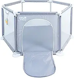 Cercadinho Infantil Dobrável MSP Kids Com Bolsa 126x108x66cm (CINZA)