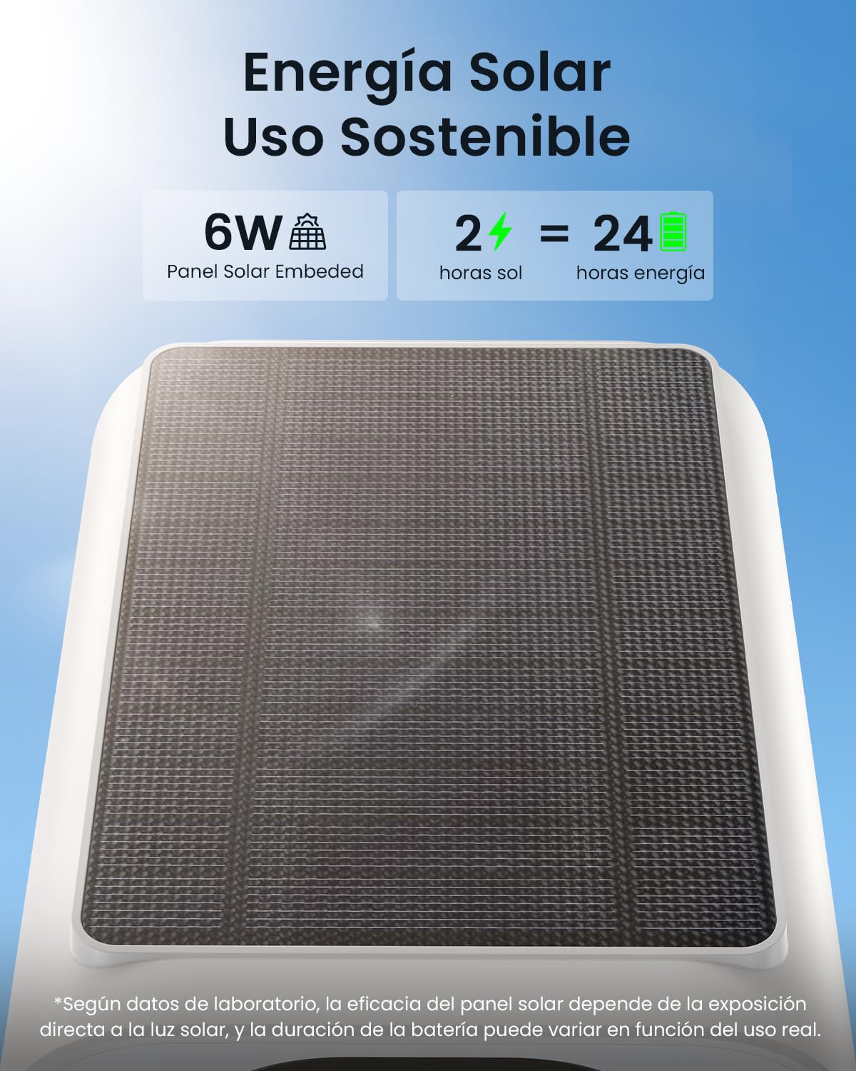 ieGeek 2K Camara Vigilancia WiFi Exterior Solar, Cámara de Seguridad sin Cables con Panel Solar Integrado, Visión Nocturna en Color, WiFi 2.4GHz, PIR Movimiento Detección, Audio Bidireccional