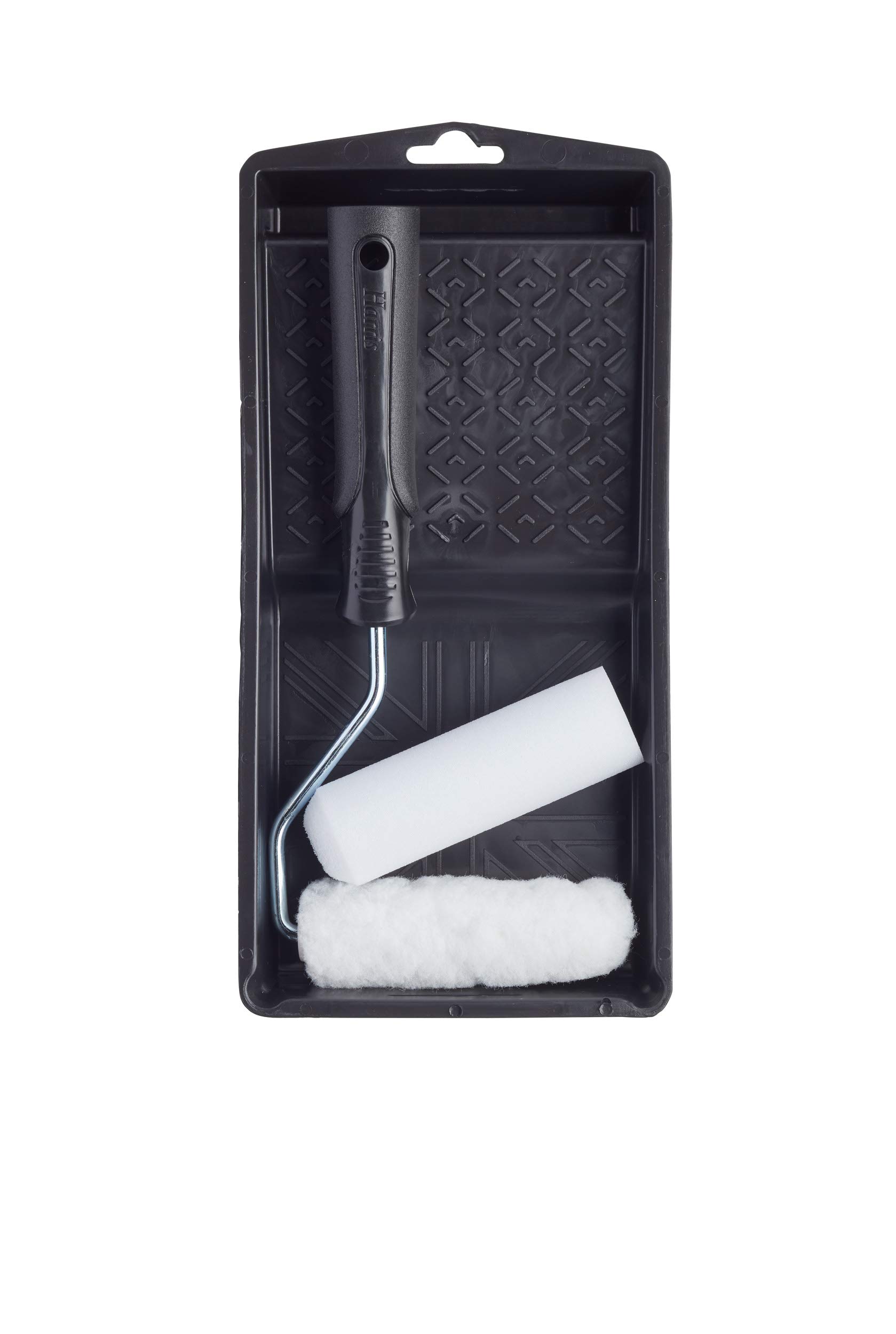 Harris 101092201 Essentials Mini Roller Set for Walls & Ceilings with Tray and Frame, 4” Emulsion & Gloss Roller Sleeves