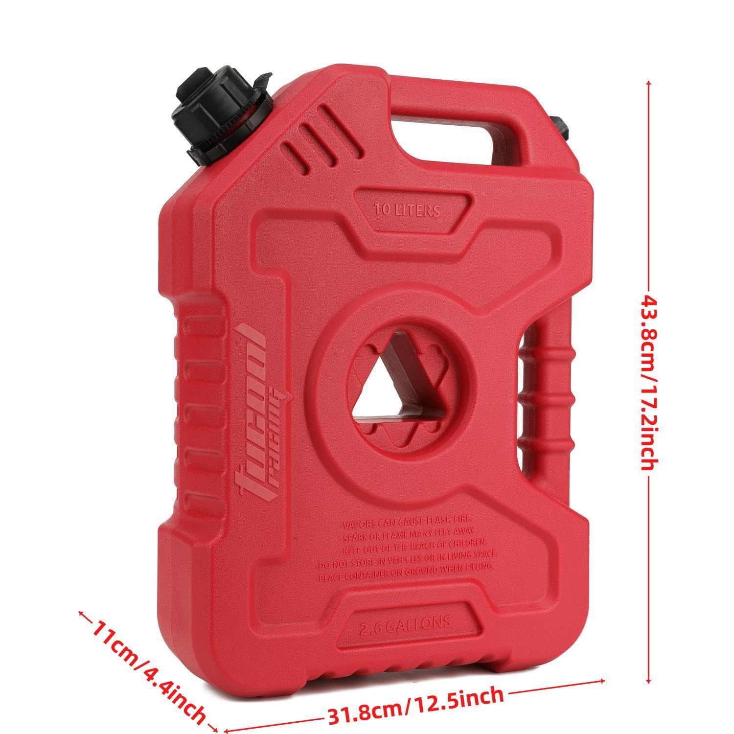 Tanque de combustible Jerry de 10 l de 2.6 galones de respaldo para motocicleta, SUV, ATV, coches, barco, todoterreno, (THLH-10L rojo)