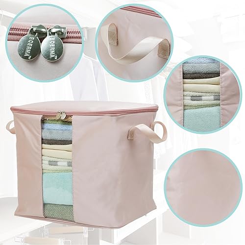 Miniatura 3 de 3 bolsas de almacenamiento de ropa con cremallera gruesa para organizar ropa con ventana visible, contenedores de almacenamiento de ropa para