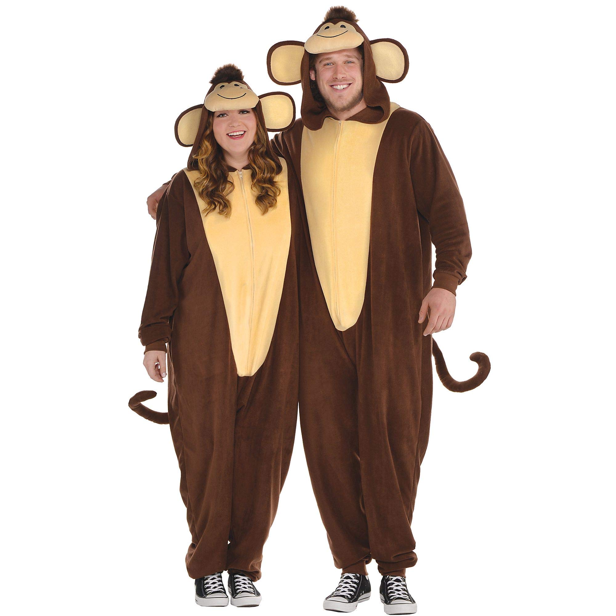 amscanAdult Zipster Monkey One Piece Costume, Plus Size, 1pc
