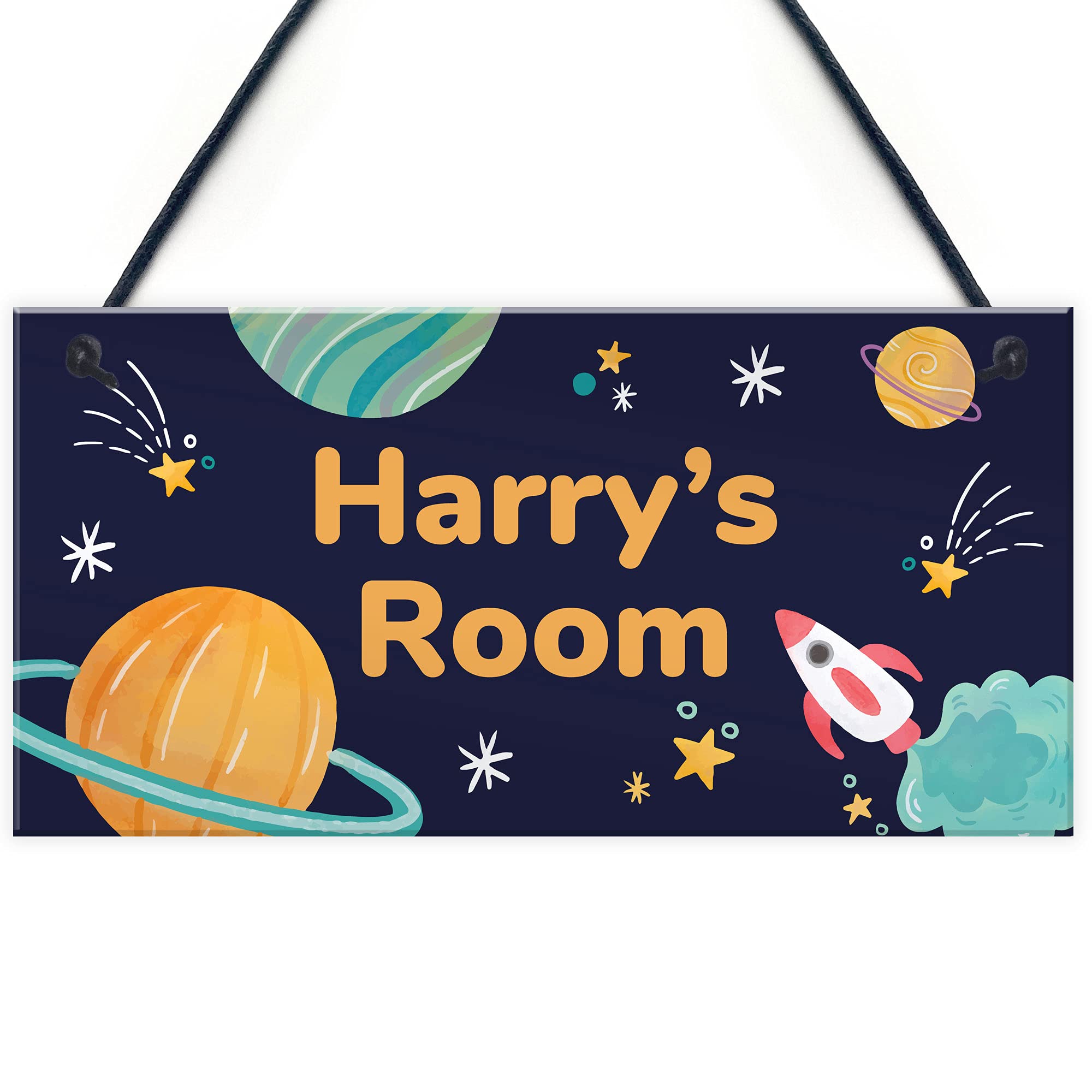 Red Ocean Boys Red Personalised Bedroom Sign For Son Space Theme Wall Plaque Son Gift Door Sign