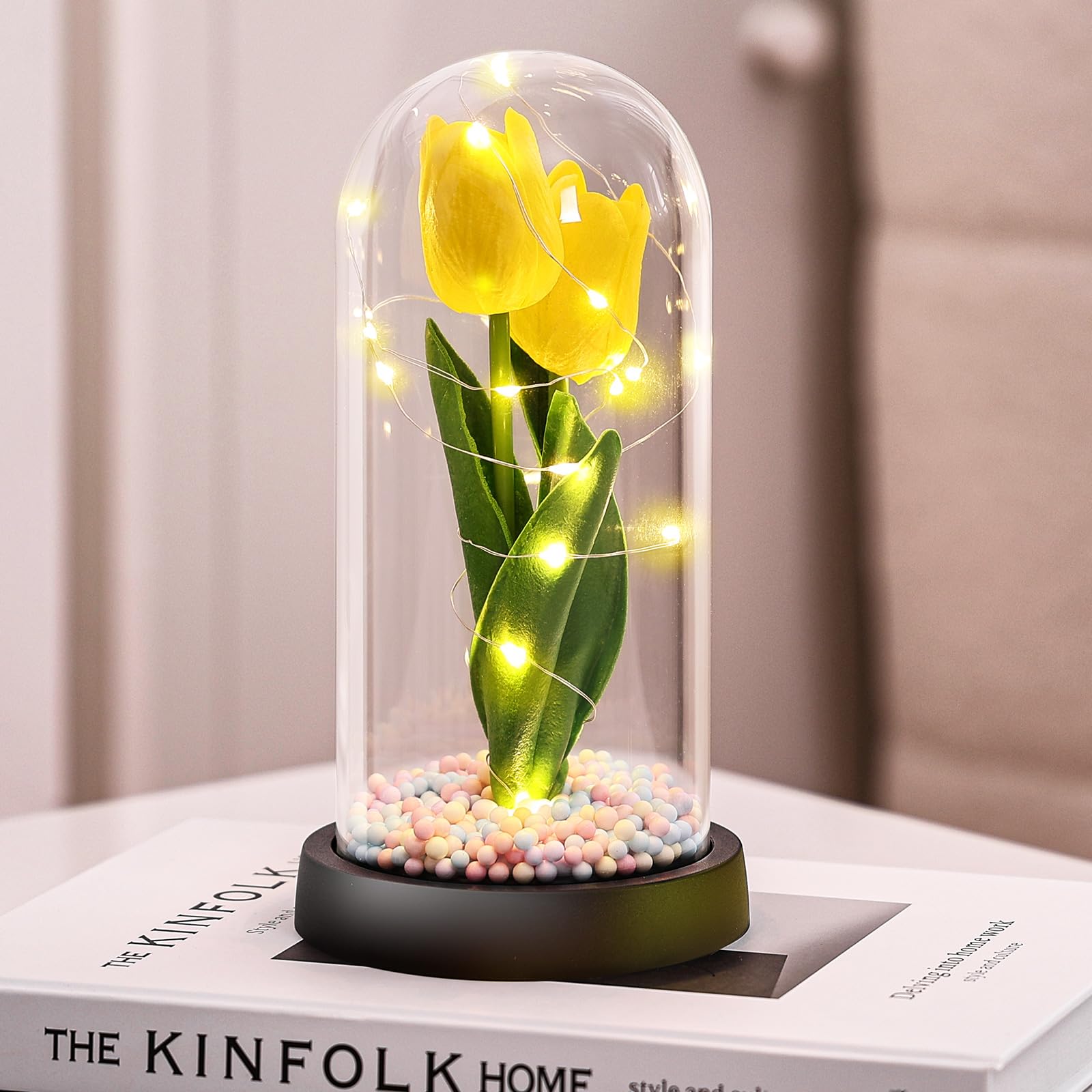 Fiore Artificiale Regalo di San Valentino per Donne, Idee Tulipani Regalo Donna, Romantico Kit di Tulipani Regalo Mamma Nonna, Regalo per Lei, Fiore Regalo Anniversario per Lei Idee Regalo Nascita