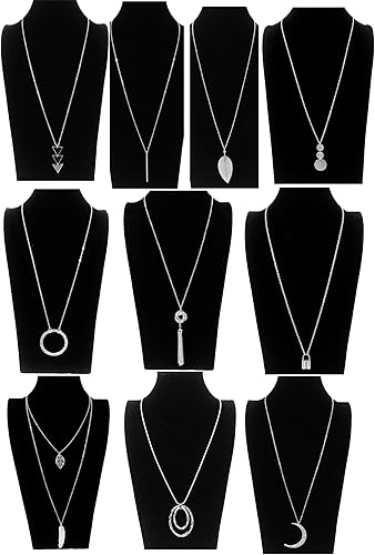 Miniatura 3 de 10Pcs Long Pendant Necklace Simple Moon Bar Three Triangle Tassel Lock Sweater Y Shape Punk Chain Choker Necklace for Women Men Gold Silver Plated