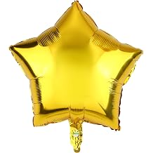 Durony 12-Piece 18 Inch Gold Star Foil Balloons - Star Shaped Mylar Helium Balloons for Birthday Party Decorations