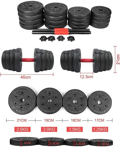 Miniatura 5 de Maxi Juego de mancuernas de peso vacías con tapa ajustable para gimnasio y entrenamiento corporal