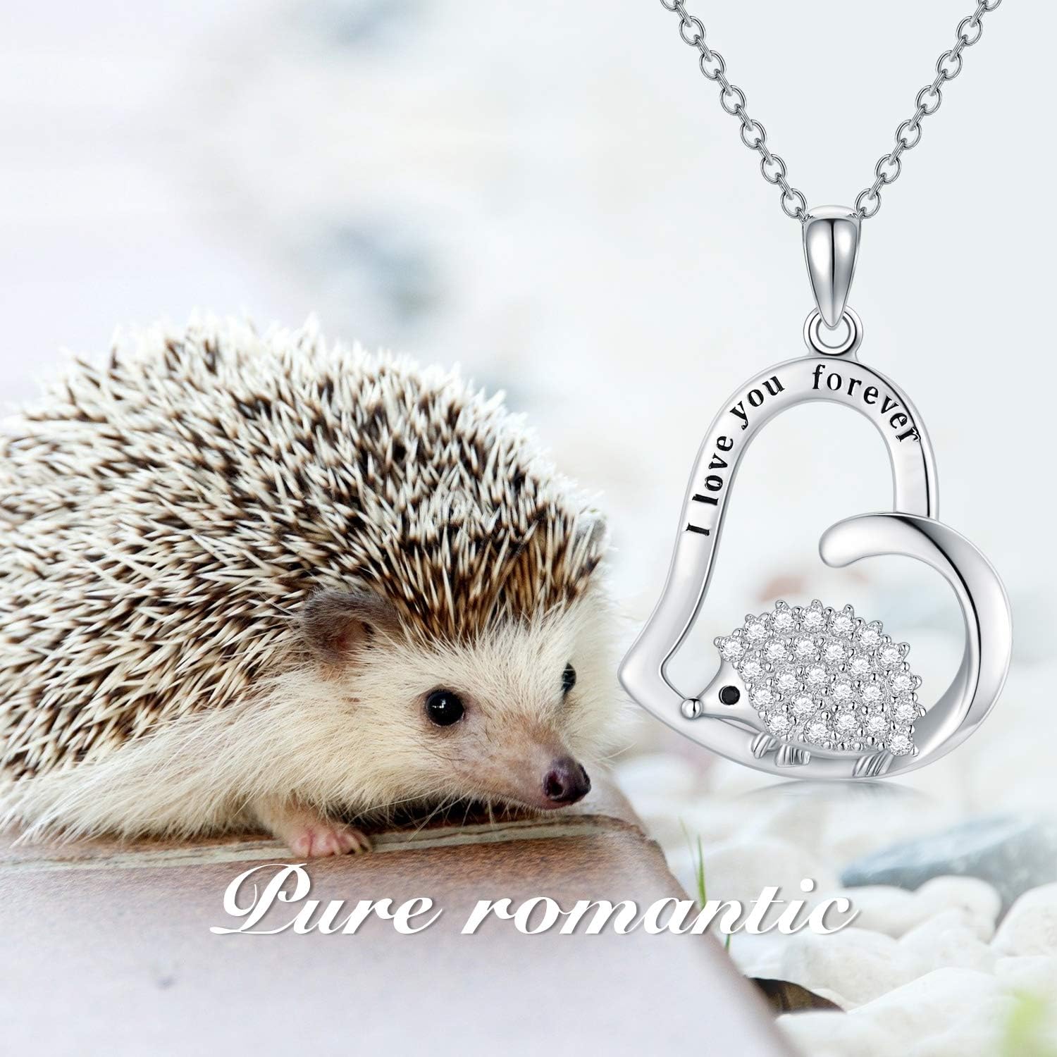 HARMONY BOLA Hedgehog Necklace 925 Sterling Silver Cute Animal Pendant Chain Jewellery Birthday Gift For Women Hedgehog Lover - Image 3