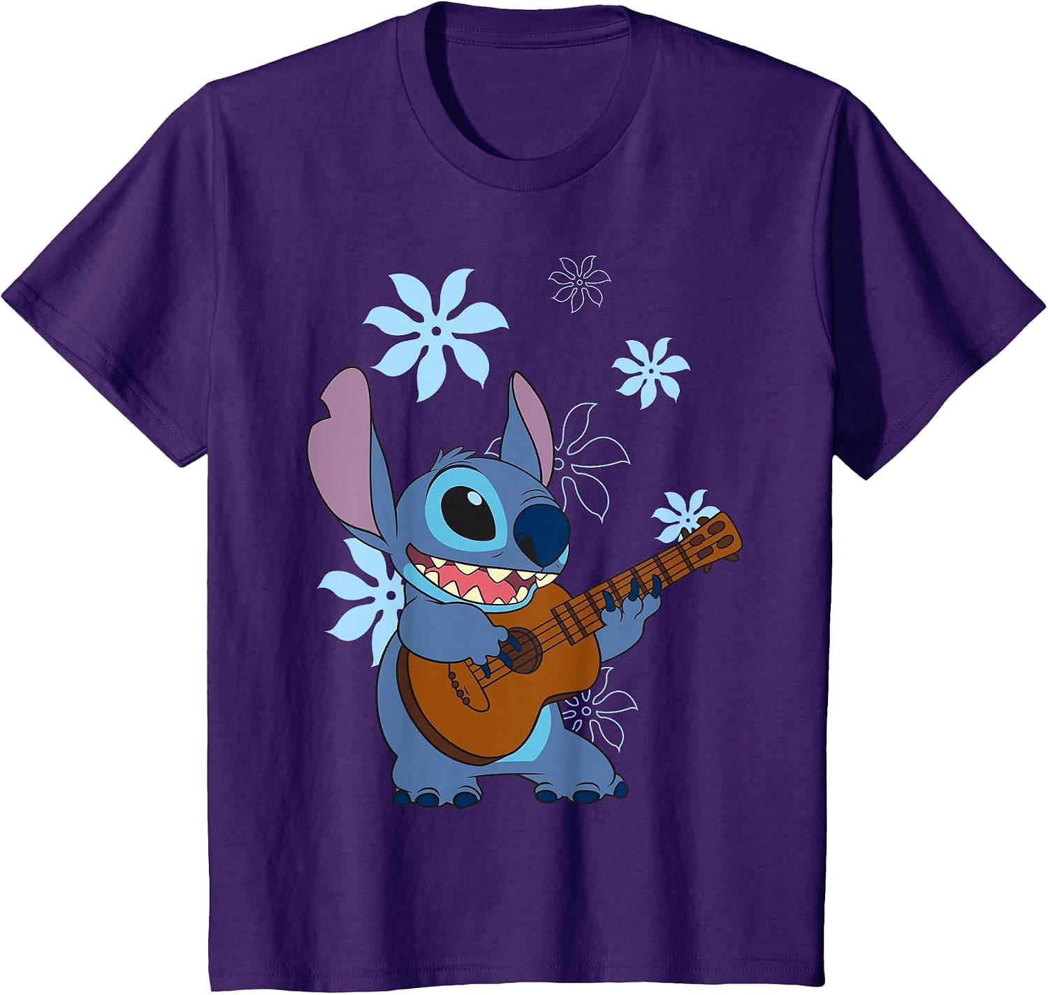 Girl's Lilo & Stitch Floral Ukulele Dance T-Shirt