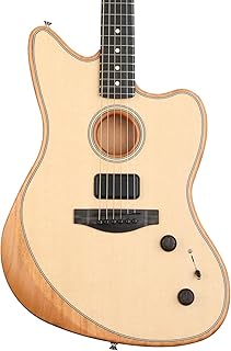 Fender American Acoustasonic Jazzmaster Acoustic Electric Guitar, Natural, Ebony Fingerboard, with Gig Bag