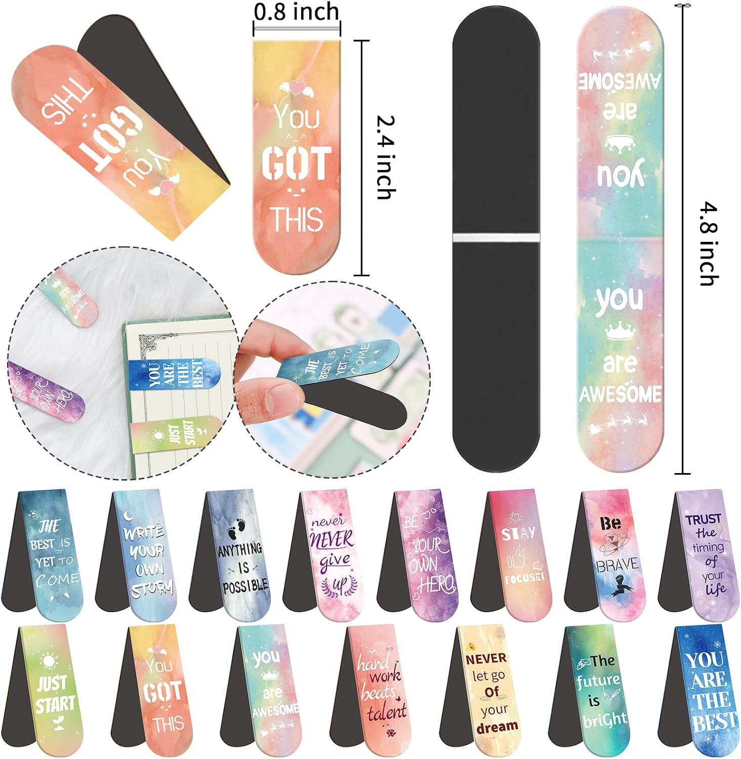 Magnetic Bookmarks - Tumwisk 15PCS Inspirational Bookmarks for Reading image 2