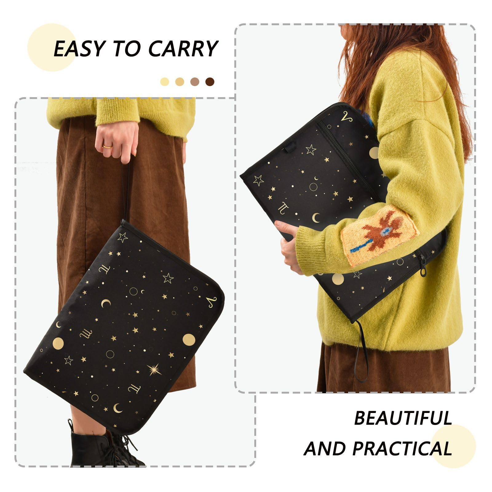ALAZA Moon Star Zodiac - Carpeta de archivos expandible, 13 bolsillos, organizador de documentos expandible con cierre de cremallera para oficina en casa, tamaño A4, tamaño carta