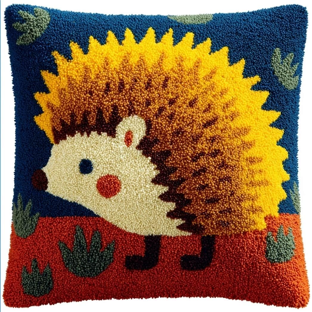 Taxpy B Latch Hook Cushion Kits Hedgehog 17X17 Inch