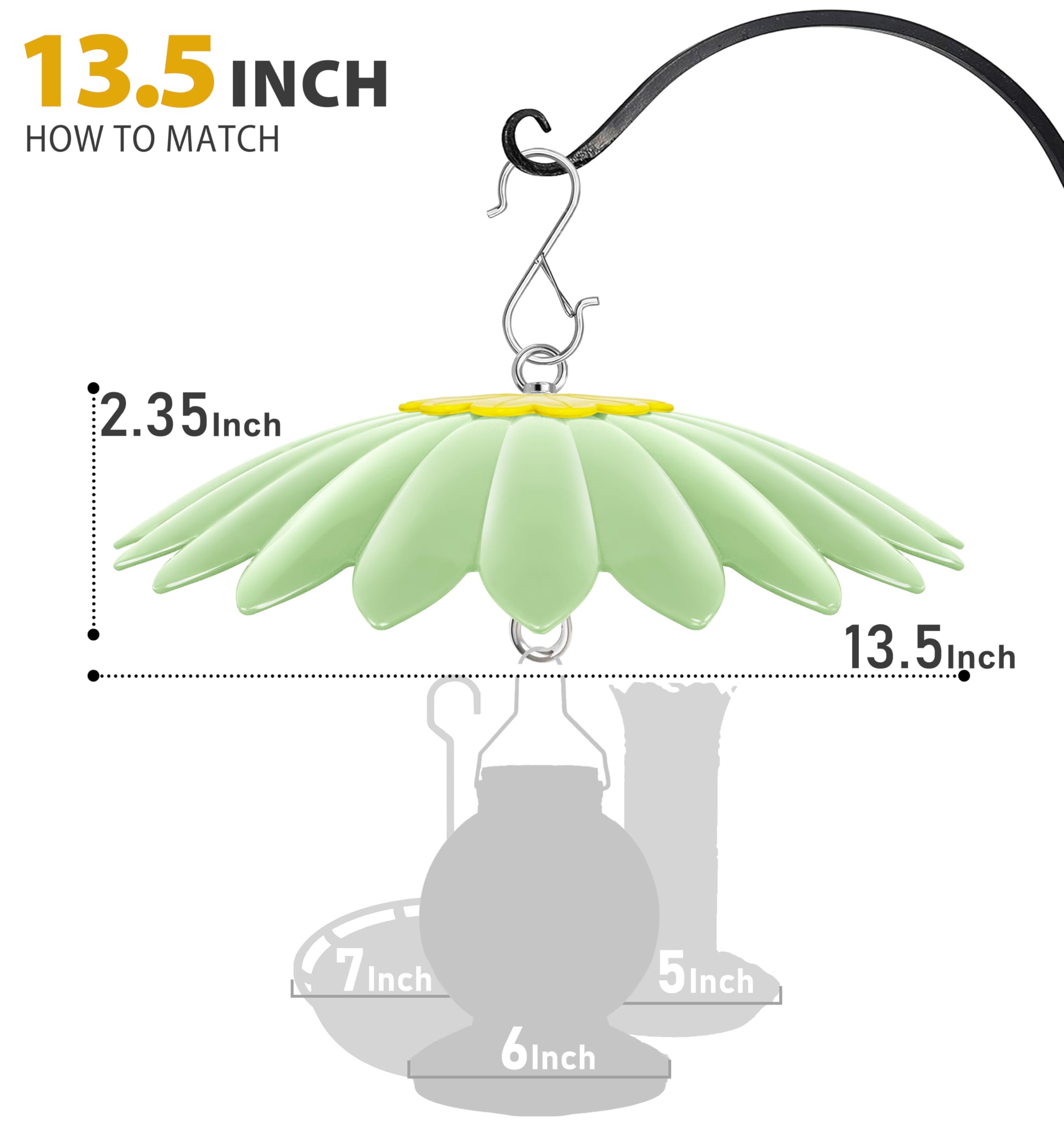 Protector de lluvia para comedero de pájaros de 13.5 pulgadas, cubierta de cúpula para comedero de colibrí, cubierta de paraguas para casa de pájaros para exteriores, deflector de ardilla, paquete de