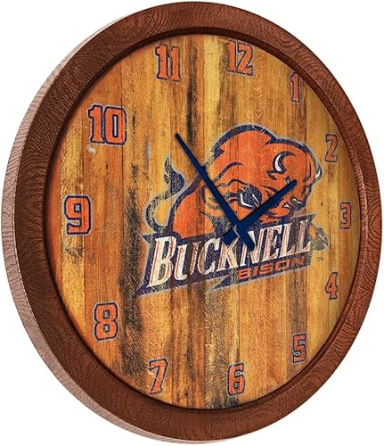 Miniatura 124 de The Fan-Brand NCAA Oklahoma Sooners: Faux Barrel Top Wall Clock Sports Team Bar Sign Décor - Home Man Cave, Party Decoration - Made On Demand