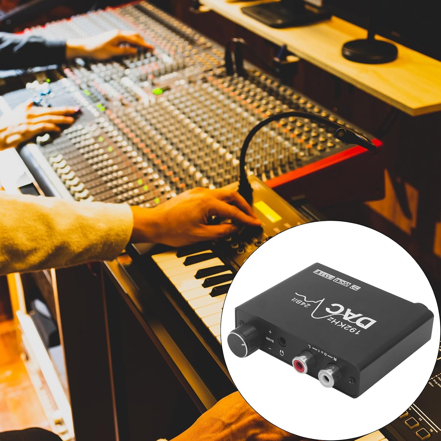 192KHz Digital to Analog Sound Converter with Sound Control Adjustment SPDIF for Game Console Portable Digital Analog Converter