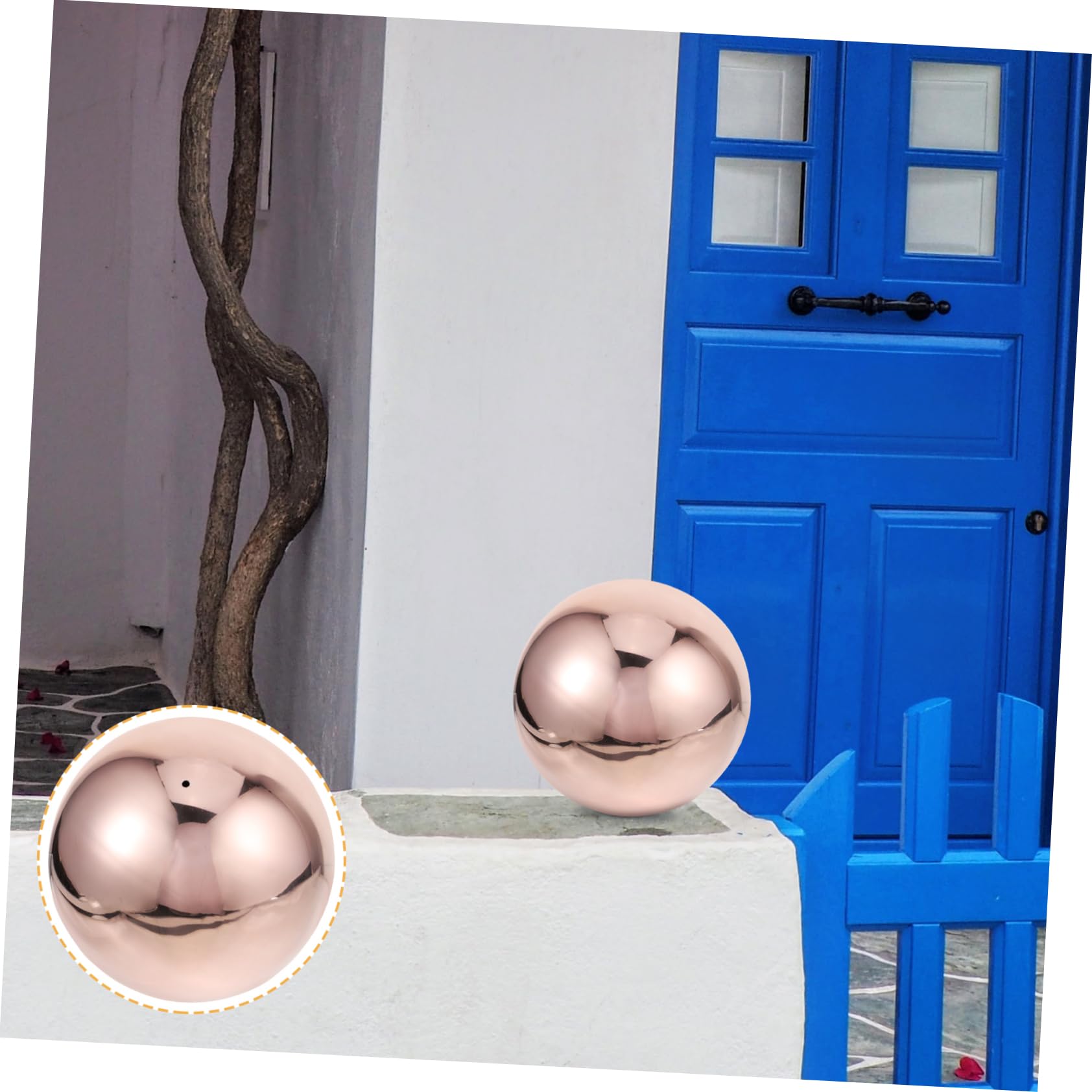 ifundom Sfera Decorativa da Giardino in Acciaio Inox, Palla Riflettente Lucida 304, per Esterni e Muro, Elegante e Resistente