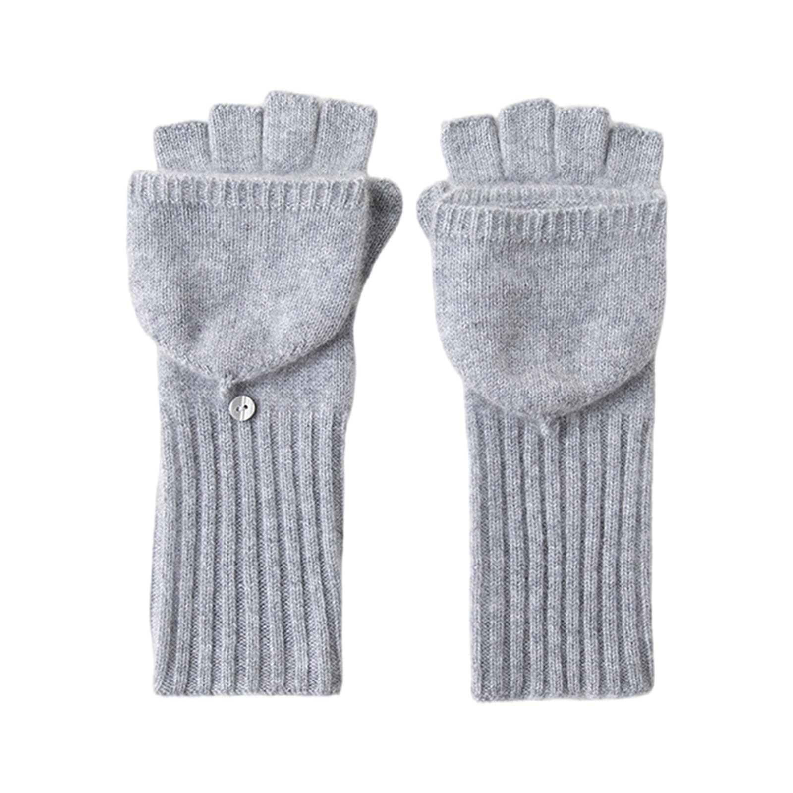Guantes de invierno unisex de mezcla de lana, medio dedo con parte superior enrollable, para ciclismo al aire libre, accesorio de mano, accesorio de invierno, diseño unisex, mezcla de lana de