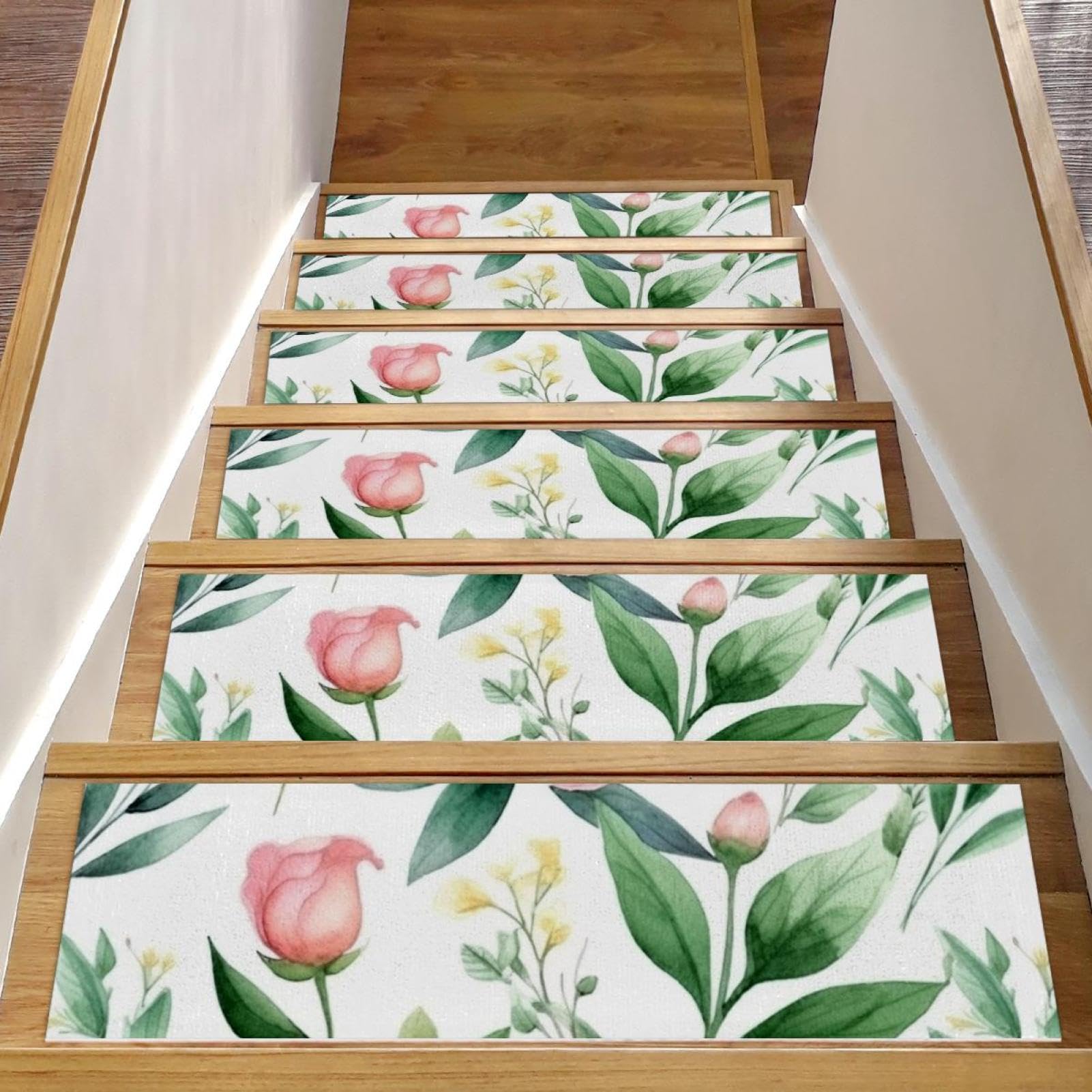 Alfombrillas antideslizantes para escaleras de madera con tapete reutilizable lavable