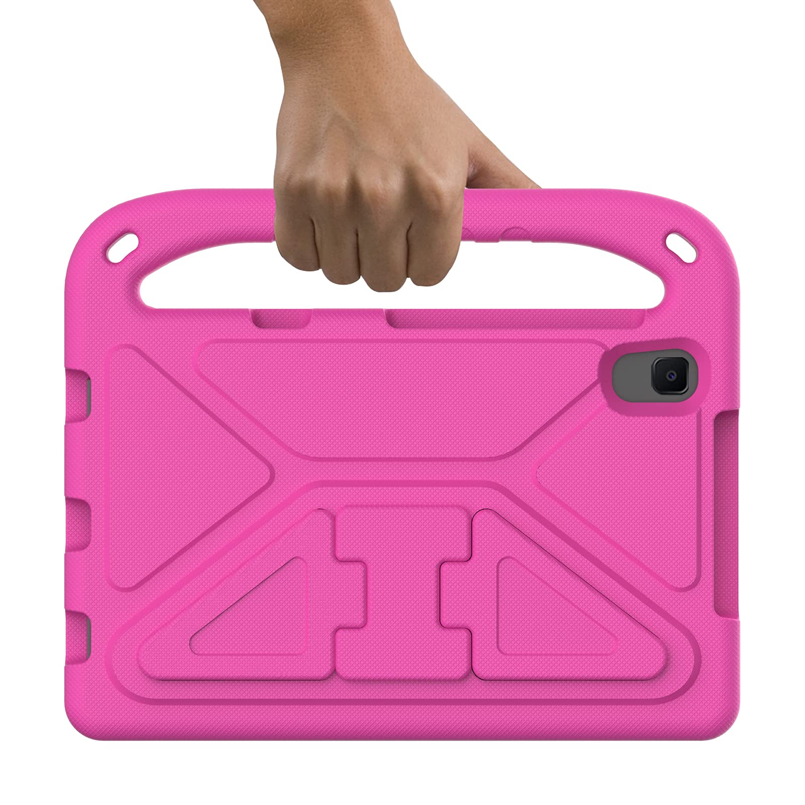 Coque Enfant Pour Huawei MediaPad T10 9,7 – T10S 10,1 – EVA Antichoc – Support Papillon Réglable + Bandoulière – Rose Rouge